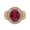 Image 3 : 14KT Rose Gold 5.66ct Ruby and Diamond Ring