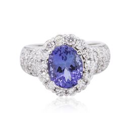 14KT White Gold 2.93ct Tanzanite and Diamond Ring