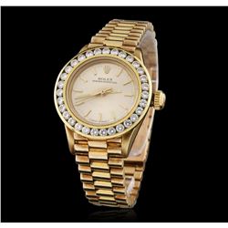 Ladies Rolex 14KT Yellow Gold 1.45ctw Diamond Oyster Perpetual Wristwatch