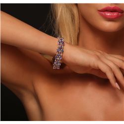 14KT Rose Gold 24.17ctw Tanzanite and Diamond Bracelet