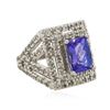 Image 2 : 14KT White Gold 2.80ct Tanzanite and Diamond Ring