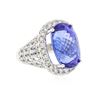 Image 2 : 18KT White Gold GIA Certified 15.39ct Tanzanite and Diamond Ring