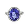 Image 1 : 14KT White Gold 5.53ct Tanzanite and Diamond Ring