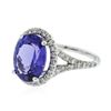 Image 2 : 14KT White Gold 5.53ct Tanzanite and Diamond Ring