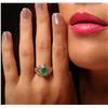 Image 2 : 14KT Yellow Gold 1.20ct Emerald and Diamond Ring