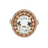 Image 3 : 14KT Rose Gold 4.00ct Aquamarine and Diamond Ring