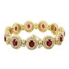 Image 4 : 14KT Yellow Gold 10.89ctw Ruby and Diamond Bracelet