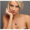 Image 1 : 14KT White Gold 14.44ctw Sapphire and Diamond Pendant With Chain