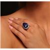 Image 2 : 14KT White Gold 16.2ct GIA Certified Tanzanite and Diamond Ring