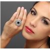 Image 2 : 14KT White Gold 6.81ctw Black Diamond Ring