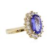 Image 2 : 14KT Yellow Gold 2.67ct Tanzanite and Diamond Ring