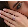 Image 1 : 14KT White Gold 0.70ct Pink Sapphire and Diamond Ring