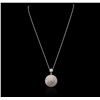 Image 3 : 14KT Two-Tone Gold 4.80ctw Diamond Pendant With Chain