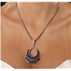 Image 1 : 14KT White Gold 15.07ctw Sapphire & Diamond Pendant with Chain