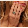 Image 1 : 14KT Yellow Gold 1.34ct Emerald and Diamond Ring