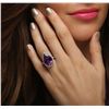 Image 5 : 14KT White Gold 10.41ct Amethyst and Diamond Ring