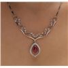 Image 1 : 18KT White Gold 3.20ct Ruby and Diamond Necklace