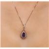 Image 2 : 14KT Rose Gold 1.99ct Tanzanite and Diamond Pendant With Chain