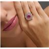 Image 6 : 14KT Rose Gold 2.87ct Pink Sapphire and Diamond Ring