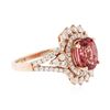 Image 2 : 14KT Rose Gold 2.46ct Tourmaline and Diamond Ring