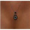 Image 5 : 14KT White Gold 0.13ctw Diamond Pendant With Chain