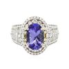 Image 1 : 14KT Two-Tone Gold 4.12ct Tanzanite and Diamond Ring