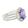 Image 2 : 14KT White Gold 2.42ct Tanzanite and Diamond Ring