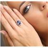 Image 2 : 14KT White Gold 6.74ct Tanzanite and Diamond Ring