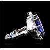 Image 7 : 14KT White Gold 6.74ct Tanzanite and Diamond Ring