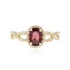 Image 1 : 14KT Yellow Gold 0.70ct Rubellite and Diamond Ring