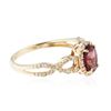 Image 2 : 14KT Yellow Gold 0.70ct Rubellite and Diamond Ring