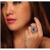 Image 2 : 18KT and 14KT Yellow Gold 3.20ct Sapphire and Diamond Ring