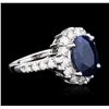 Image 4 : 18KT White Gold 3.84ct Sapphire and Diamond Ring
