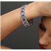 Image 2 : 14KT White Gold 21.12ctw Tanzanite and Diamond Bracelet