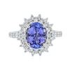 Image 1 : 14KT White Gold 1.91ct Tanzanite and Diamond Ring