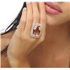 Image 1 : 14KT Rose Gold 24.92ct Morganite and Diamond Ring