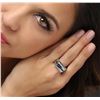 Image 2 : 14KT White Gold 1.00ctw Sapphire and Diamond Ring