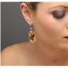Image 1 : 14KT Yellow Gold 55.54ctw Citrine and Diamond Earrings