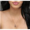 Image 4 : 14KT Rose Gold 0.68ct Sapphire and Diamond Pendant With Chain