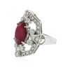 Image 4 : 14KT White Gold 7.29ct Ruby and Diamond Ring