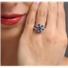 Image 2 : 14KT White Gold 1.50ct Tanzanite, Sapphire and Diamond Ring