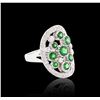Image 4 : 14KT White Gold 2.70ctw Tsavorite and Diamond Ring