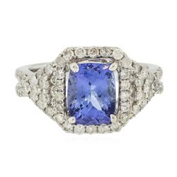 14KT White Gold 2.11ct Tanzanite and Diamond Ring