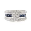 Image 1 : 14KT White Gold 0.82ctw Sapphire and Diamond Ring