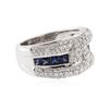 Image 2 : 14KT White Gold 0.82ctw Sapphire and Diamond Ring