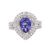 Image 1 : 14KT White Gold 1.56ct Tanzanite and Diamond Ring