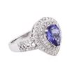 Image 2 : 14KT White Gold 1.56ct Tanzanite and Diamond Ring