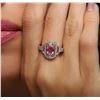 Image 1 : 14KT White Gold 0.99ct Pink Sapphire and Diamond Ring