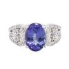 Image 1 : 14KT White Gold 3.89ct Tanzanite and Diamond Ring