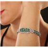 Image 2 : 14KT White Gold 22.00ctw Emerald and Diamond Bracelet